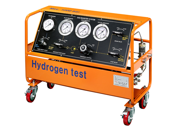 Air driven hydrogen booster & skid system